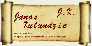 Janoš Kulundžić vizit kartica